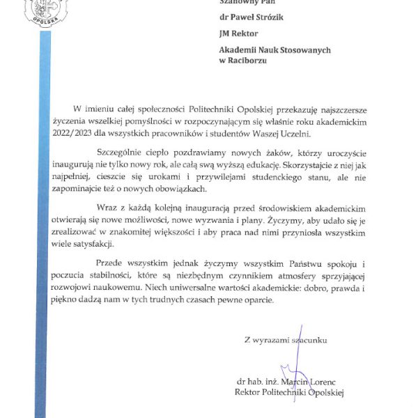 List gratulacyjny - Politechnika Opolska1024_1